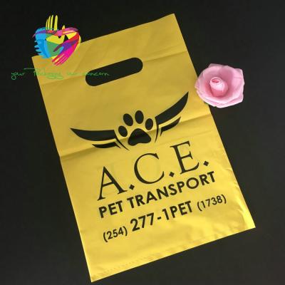 China alibaba china express disposable black plastic die cut shopping bags with customized logo for sale