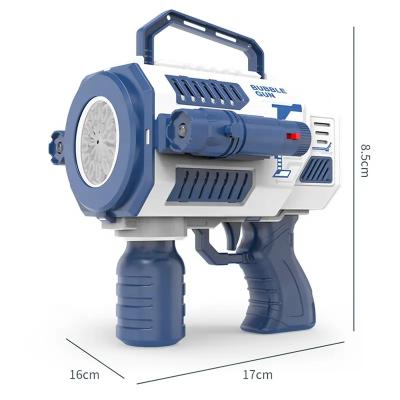 China 2023 Summer Hot Selling Outdoor Plastic Toys 12 Hole Light Bubble Rocket Launcher Bubble Machine Electric Gun Children's Bubble Toys for sale