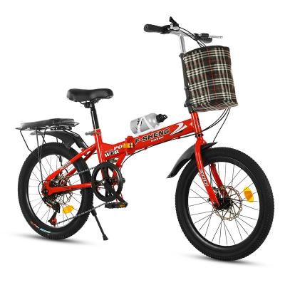 China 20 Inch Steel Alloy Variable Speed ​​City Bike Woman Folding Portable Bicycle For Adult for sale