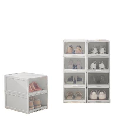 China New Viable Wholesale Custom Shoe Box Drawer Style Removable Plastic Acrylic Clear Dust Shoe Display Storage For Household Case for sale