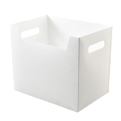 China Wholesale Viable For Home Custom Foldable Plastic Material Leather Storage Container Logo Style pp Storage Basket Clothing Organizer for sale