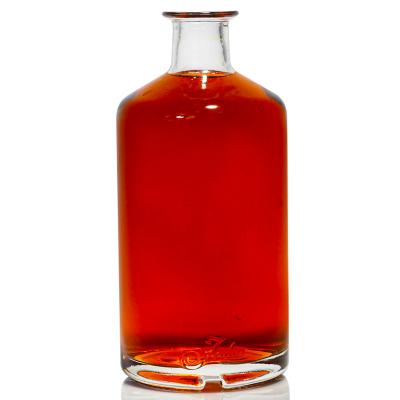 China Beverage in stock 375ml 700ml 750ml super bottles Flint Gin Whiskey Vodka Glass Rum with cork for sale