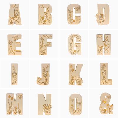 China China Home Ornament LED Lighted Gift Decoration Wooden Wooden Alphabet Letters for sale