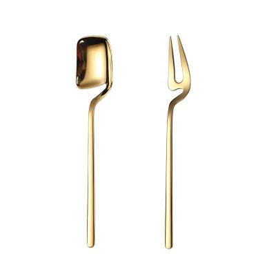 China Unique Design High Quality Stocked Silverware 304 Stainless Steel Cutlery Spoon Fork Set Cup Hanging Set for sale