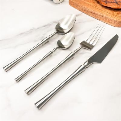 China Restaurant Hotel Classic 304 Stainless Steel Cutlery Set Silver Spoon Fork and Knife Flatware Stocked High Quality Set for sale