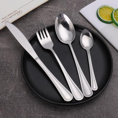 China Sustainable Wedding Hotel Restaurant Banquet High End Elegant Stainless Steel 16/20/24 Piece Cutlery Set for sale