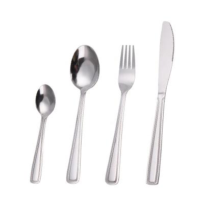 China Viable hot sale price tumble stainless steel cheap machine polished tableware set promotion cutlery set for sale