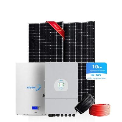 China 10kw Solar Power Hybrid System photovoltaic 10kw home solar power kit for sale