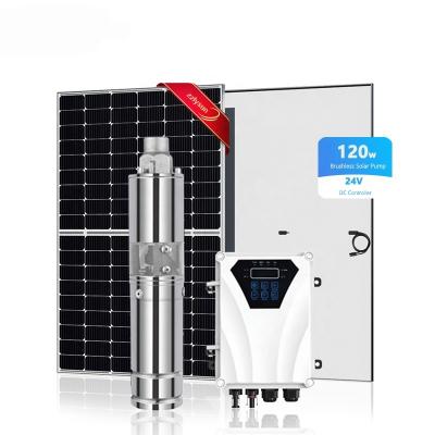 China Deep well Solar pump 200W  500W 750W for deep well dc submersible solar water pump system for irrigation for sale