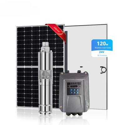 China Hot Sales Solar Pump 3 Inches Borehole DC Submersible Solar Water Pump System for Farm Agriculture Irrigation for sale