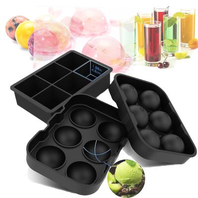 China Viable Mold The Tray Ice Cube Whiskey Ball Silicone 3D Ice Cream Set for sale