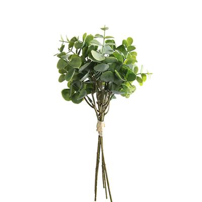 China Art Decor Handwork Handmade Eucalyptus Leaves Stems Artificial Ornaments Leaves Spray Faux Branches Wedding Home Decoration for sale