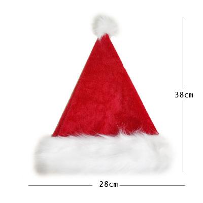 China Chirstmas Decor 38cm Black and White Xmas Hat Holiday Party Plush Flannel Traditional Christmas Hat for Kids for sale