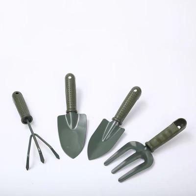 China Portable 4 Pack Garden Tool Kit Amazon Hot Selling Flower Plant Kits Outdoor Trowel Transplanter Rake Fork for sale