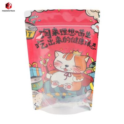 China Full One Side Up Printing Moisture Proof Wholesale Custom Clear Inner Holder Dry Pet Food Snacks Packaging Zipper Bag for sale