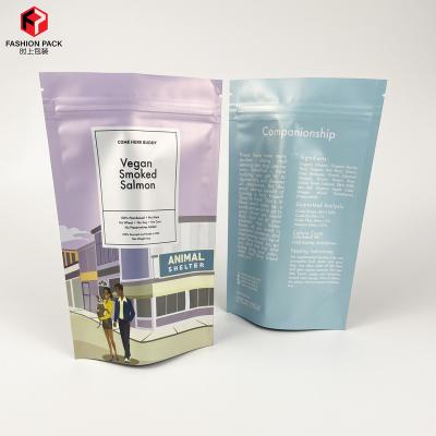 China 2022 Wholesale Custom Full Printing Pet Moisture Proof Dry Food Snacks Holder Foil Zipper Packaging Bag for sale