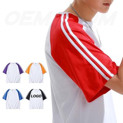 China Custom Printing Anti-wrinkle logo T-shirt plain white color block patchwork men's oversized unisex T-shirt T-shirt for sale