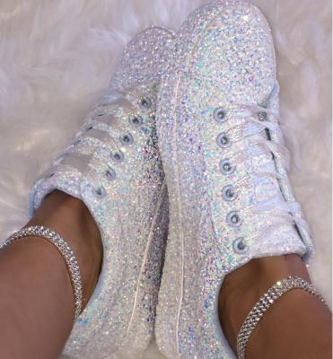 China Bling New Fashion Trend Diamond Fashion Running Sandals Shoes Women Flats Sneakers for sale