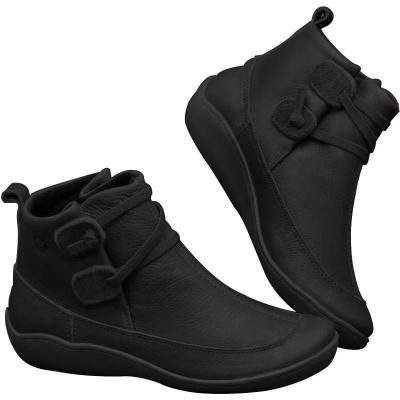 China Wholesale Trend 2021 Fashion Trendy PU Low Shoes Girls Ladies Boots Autumn Winter Ankle Boots Women for sale