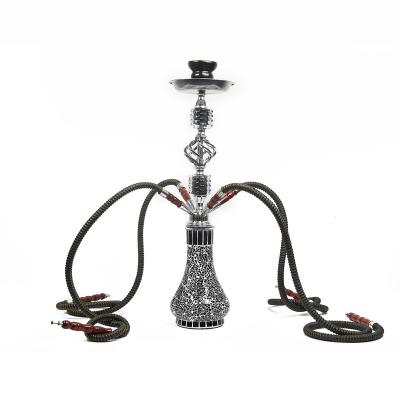 China Good Smoking Smoking Mosaic Crystal Glass Pipe Complete Set Wholesale Cheap Shisha Shisha Hookah Barrel Double Middle Arabian Aluminum Hookah for sale