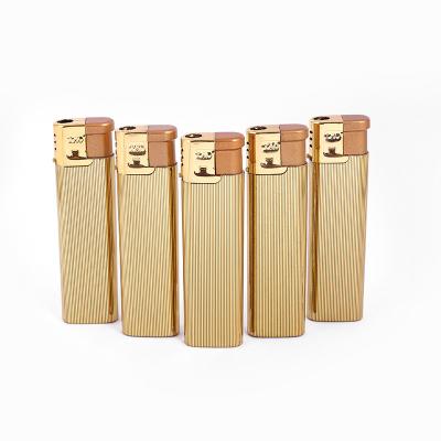 China Creative New Butane Lighters Factory Direct Supply Bronzing Gold Bar Plastic Windproof Lighter for sale