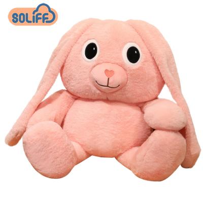 China Popular Pink Rabbit Plush Toys Long Legs Can Be Long Pulled Ear Plush Toy Custom Plush Toy Pulling Ear Rabbit Rabbit Toy for sale