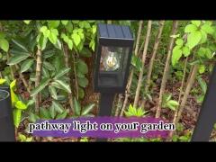 Replaceable E27 LED Bulbs Solar Lamp Post Lights Warm White 77cm Tall