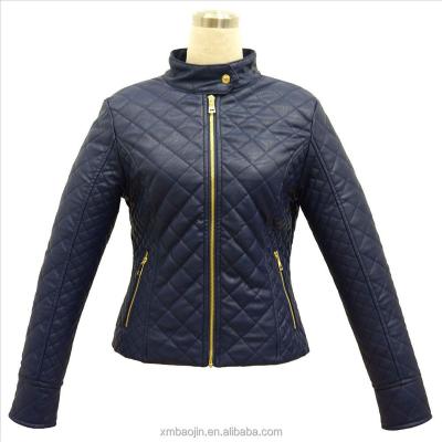 China Windproof Women Leather Jacket Fashionable Pu Leather Jacket Coat For Ladies for sale