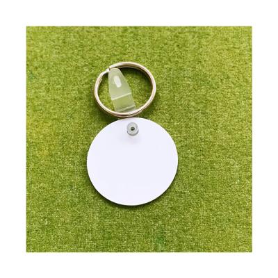 China Promotion Gift 2021 DIY Printable Sublimation Aluminum Metal Round Keychains Blanks Double Side Gloss White for sale