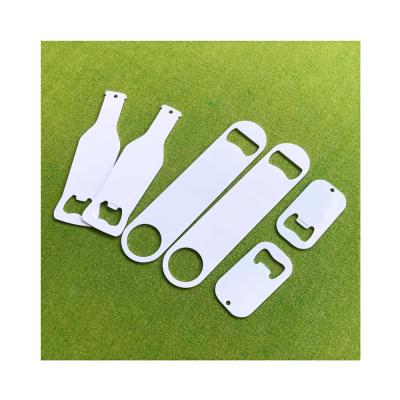 China 2021 Viable Custom DIY Sublimation Beer Bottle Openers Promotion Gifts Stainless Steel Bottle Opener Blanks for sale