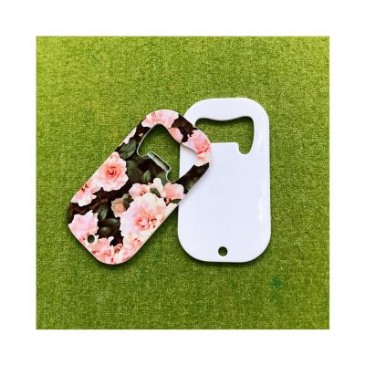 China 2021 Viable Double Side Gloss Sublimation Stainless Steel Wine Blank Printable Bottle Opener Keychains Masks for sale