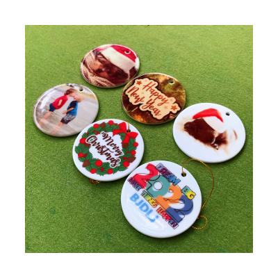 China Custom Ceramic Printable Sublimation Ceramic Ornaments Blanks Round 3