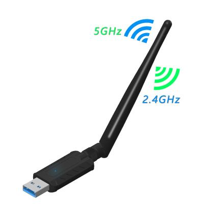 China Desktop private design usb 1200mbps dual band wifi adapter with Realtek8812bu chipset, 5dBi antenna for sale