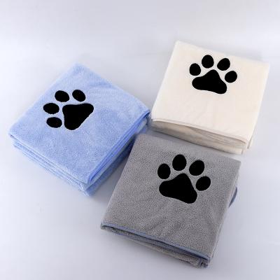 China Logo Towels Pet Hair Cleaning Custom Viable Use Washable Quick Dry Absorbent Microfiber Dog Towel for sale