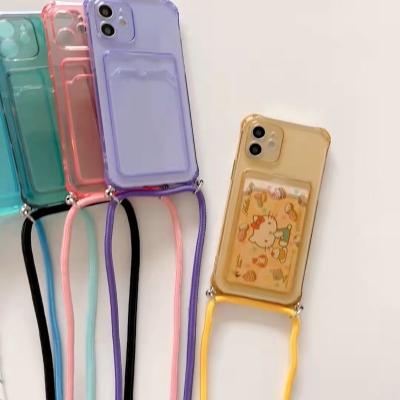 China New Creative Products Card Bag Shockproof Drop Ship Phone Shape With Neck Strap Strings Cross - Body For iphone 7 for sale