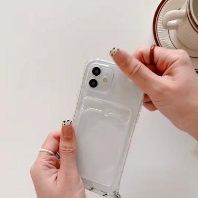 China Luxury new products camera protection card shockproof creative insert walle phone case with hang rope for sale