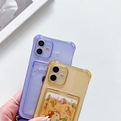 China 2022 Modes Credit Support Shockproof Shockproof TPU Phone Case For iPhone 11 With Neck Strap Strings Cross - Body for sale