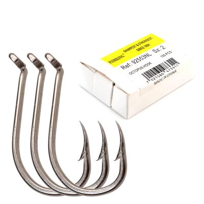 China FTK-92553NL Saltwater 50/100 PCS/Fish Hook Box BarbedHigh Carbon Steel Rounded Freshwater Bulk Hook Rounded for sale