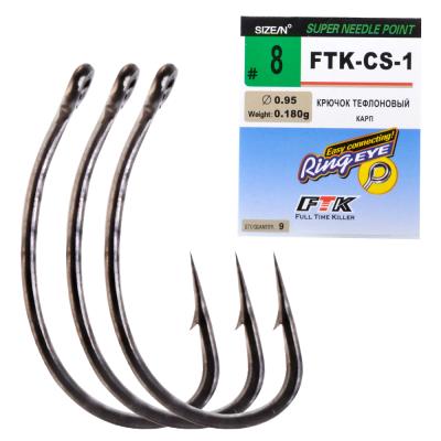 China Wholesale Hooks FTK-CS-1/Freshwater Carp Fish Hooks FTK-CS-1 Wholesale High Carbon Steel Saltwater Fish Hooks for sale