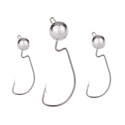 China 10pcs/pack Exposed Jig Head 3.5g 5g 7g 10g High Carbon Steel Hook Jig Baits Wide Crank Offset Hooks Baiting Fishing Accessories for sale