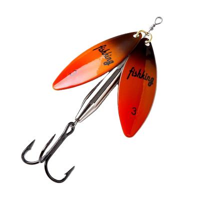 China Lattmo OEM Cast 24g Long Fishing Lure Double Spinner Bait Spoon Slice Metal Artificial Hard Lures For Pike Fishing Tackle L-le-204-J-K for sale