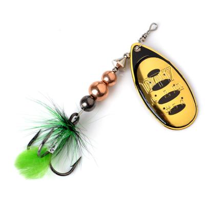 China lattmo Spinner Groundbait 12g 18g Metal Fishing Lures Wobblers Spoons Pike Metal Bass Hard Bait With Feather Treble Hooks L-SP-511-K for sale