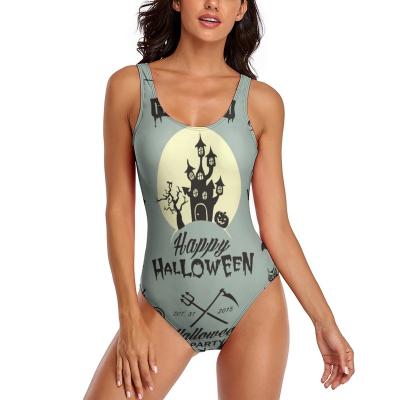 China Halloween Breathable Sexy Print Plus Size Ladies Bikini Women One Piece Swimsuit for sale