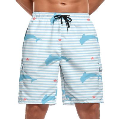 China Customized Anti-wrinkle Summer Printing Elastic Pocket Panel Men Swimwear Beach Quick Dry Shorts for sale