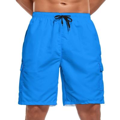 China 2021 Factory Direct Solid Anti-wrinkle Men Beach Shorts With Pocket Swim Trunks Quick Dry Sublimation Polyester Fabric for sale