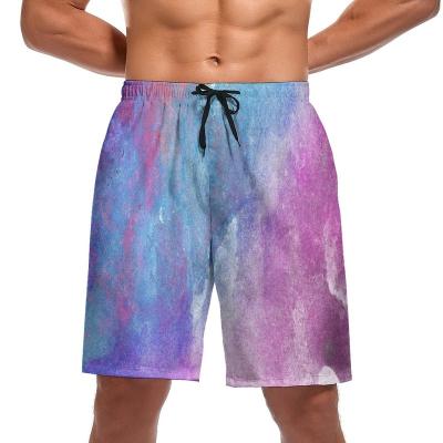 China Anti-wrinkle fashion tie dye elastic sport 2021 new running men gym basketball tennis fitness quick dry beach shorts with pocket for sale