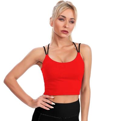 China 2022 Wholesale Solid Color Halter Sports Bra Women Breathable Yoga Bra Plus Size Tops for sale