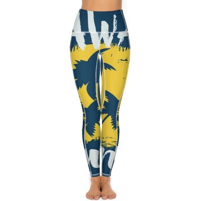 China Breathable Fashion Printed Tight High Waisted Yoga Leggings For Women for sale