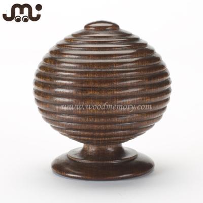 China Wooden Ball Finals Custom Elegant Ribbed Wood Finial for sale