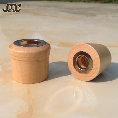 China Custom and Wholesale Non Refillable Wooden Perfume Bottle Lid , Smooth Wooden Perfume Cap for sale